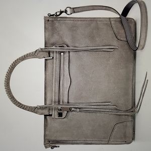 NEW Rebecca Minkoff Light Grey Suede Regan Satchel with Dust Bag